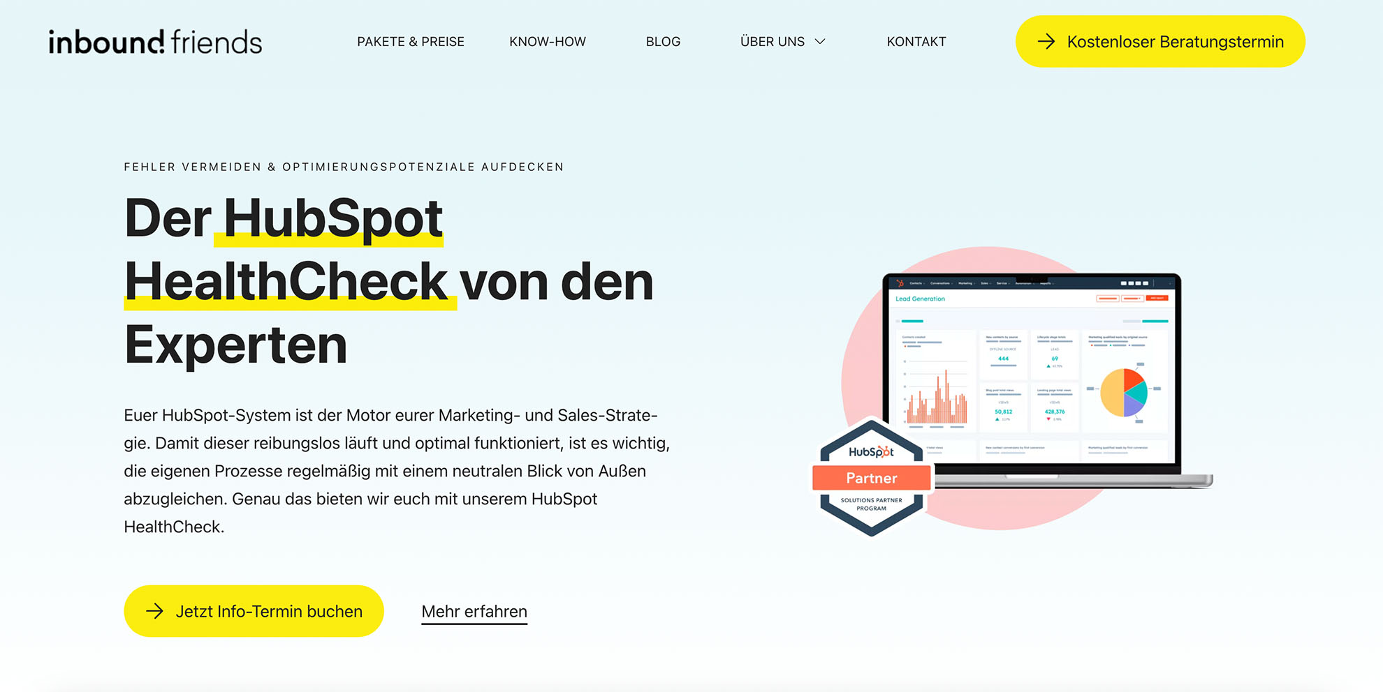 Hero einer B2B Landingpage